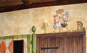 Malerei auf Wand und Tür