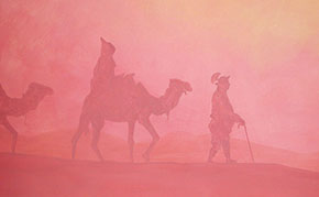 orientalische Wandmalerei mit Gamsbart